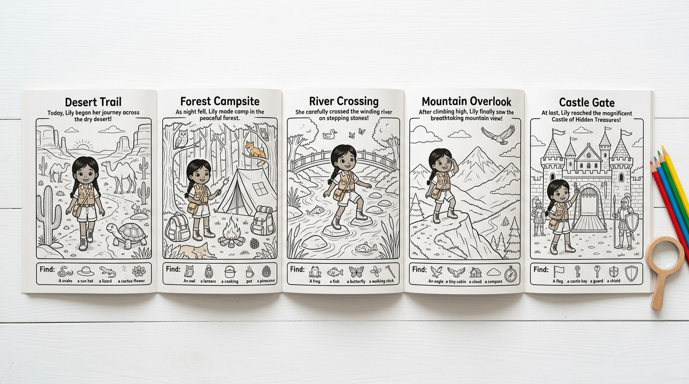Interior Pages Spread showing Character Consistency with Story-Lock